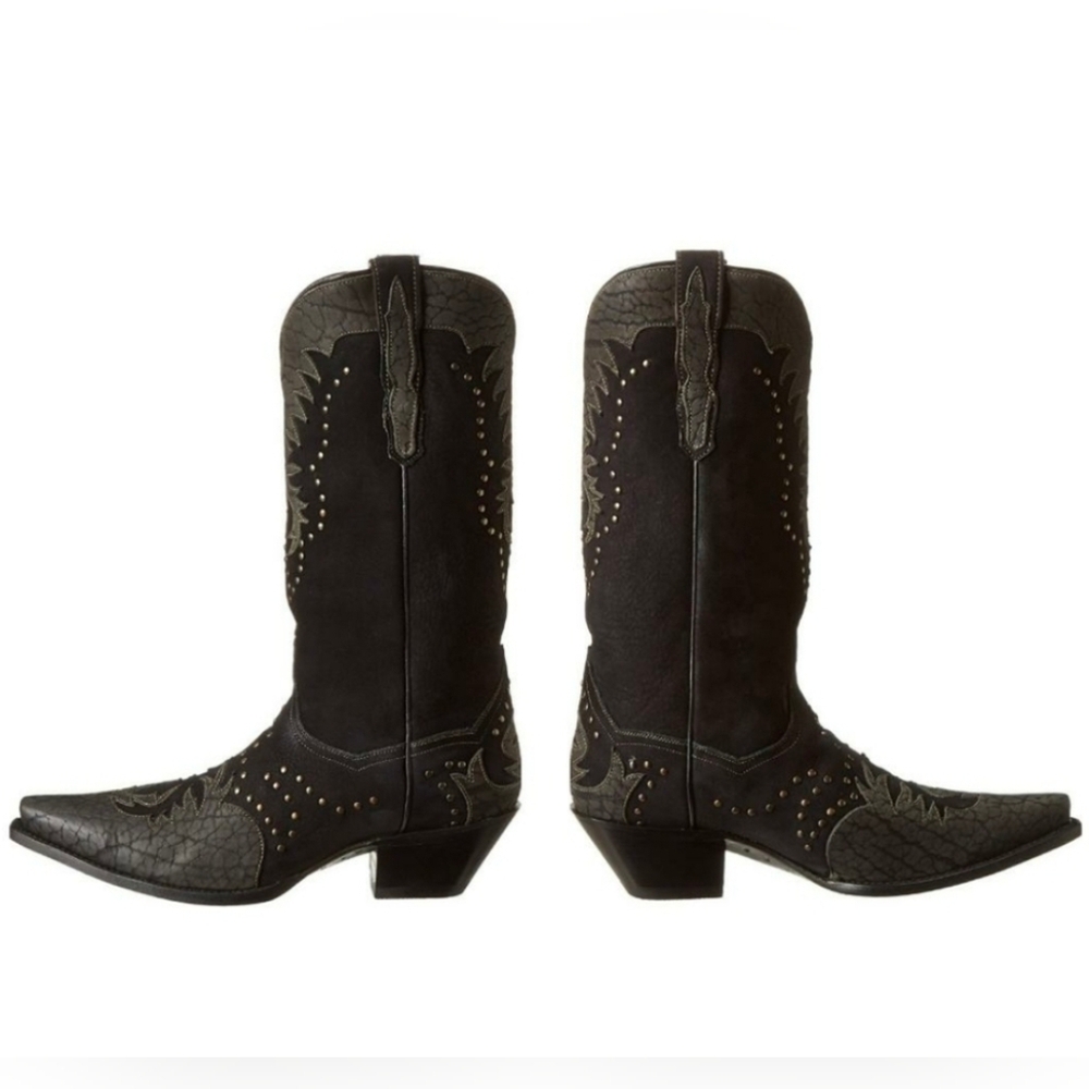 Dan Post "Invy" Studded Western Boots Black Leather DP3582 | Women's Size 8 - Picture 3 of 16